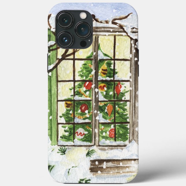 festive Christmas window tree Case-Mate iPhone Case (Back)