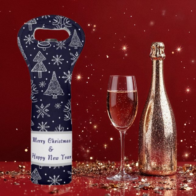 Festive Christmas Wine Tote with Holiday Greetings (Creator Uploaded)
