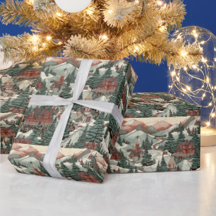 Festive Christmas Winter scene Wrapping Paper