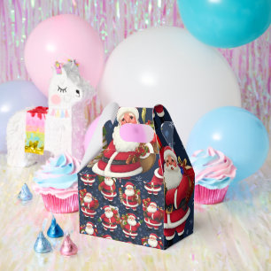Festive Christmas Wrapping Paper with Santa Claus, Favor Boxes