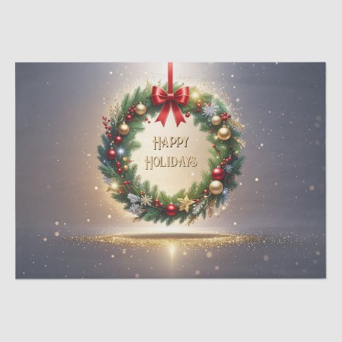 Festive Christmas Wreath Holiday Tissue Paper