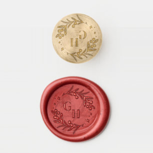 Festive Christmas Wreath Monogram Wax Seal Stamp