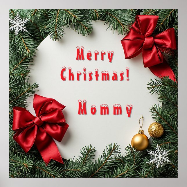 Festive Christmas Wreath  Poster (Front)