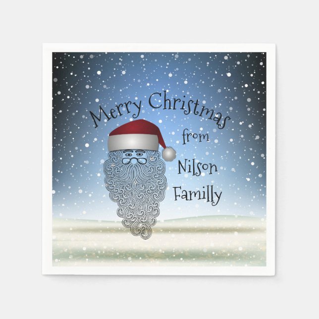 Festive Chritsmas Party Funny Cute Santa Claus   Napkins (Front)