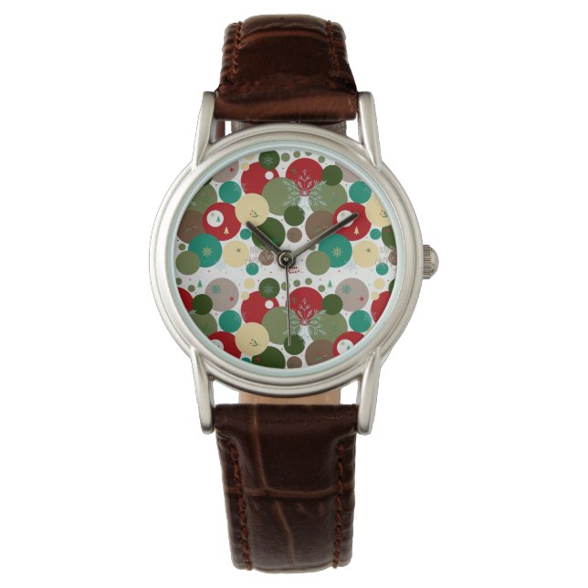 Festive Circles, Snowflakes & Holiday Elegance Watch (Front)
