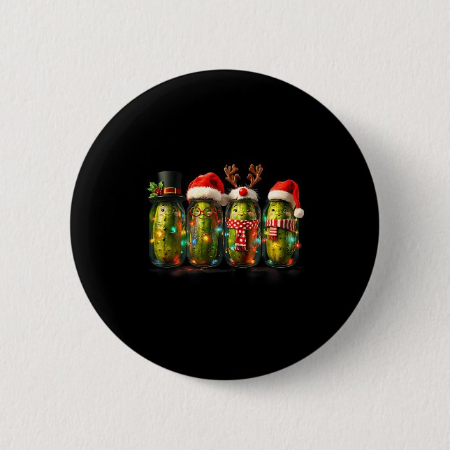Festive Ckle Jar Meme Christmas Lights Santa Hat X Button (Front)