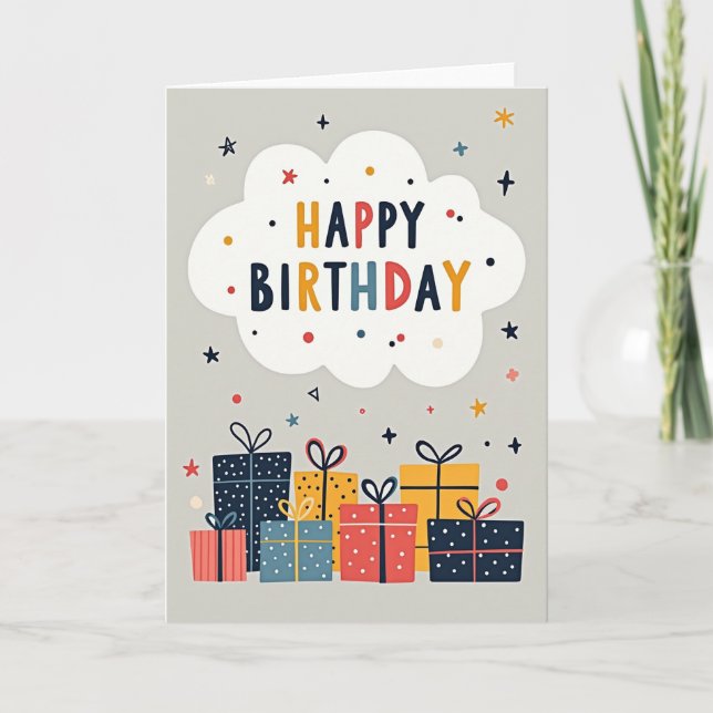 Festive Cloud Birthday Card (Front)