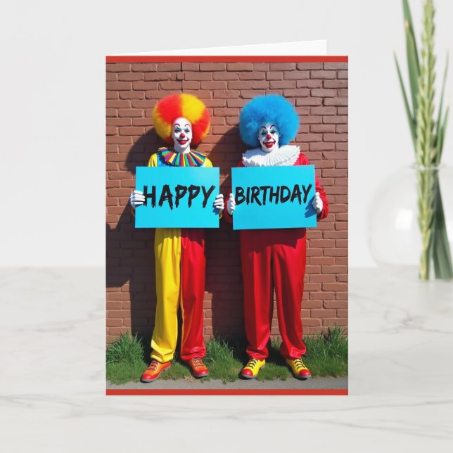 Festive Clown Birthday Card (Front)