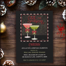 Festive Cocktails Modern Red Green Christmas