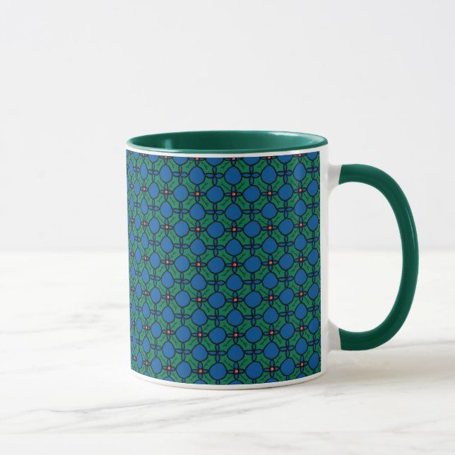 Festive Coffee Mug, Christmas Holly Pattern Mug (Right)
