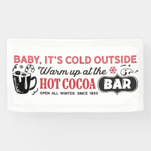 Festive cold outside Hot cocoa bar vendors  Banner