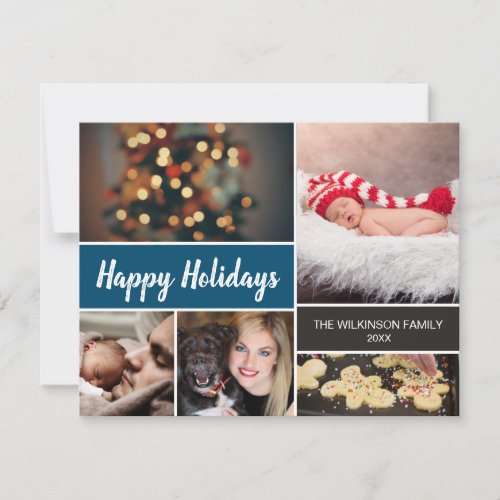 Festive Collage Personalized Christmas Photo Holiday Card