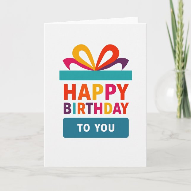 Festive Color Birthday Card (Front)