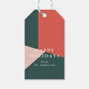 Festive Color Blocks Christmas Gift Tags