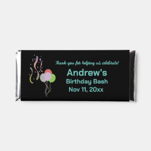 Festive Colorful Balloons & Streamers Hershey Bar