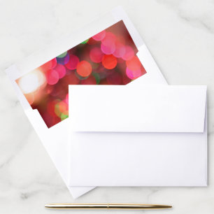 Festive Colorful Bokeh Lights Holiday Envelope Liner