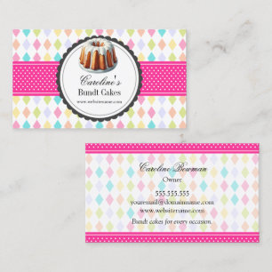 Festive Colorful Bundt Cake Business Card