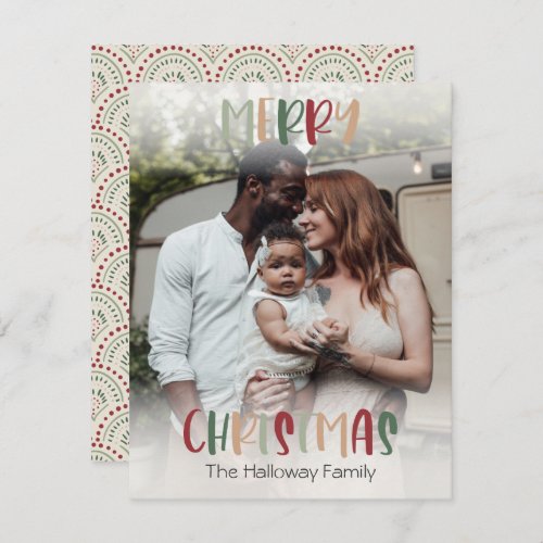 Festive Colorful Christmas Bright Full Photo Holiday Card