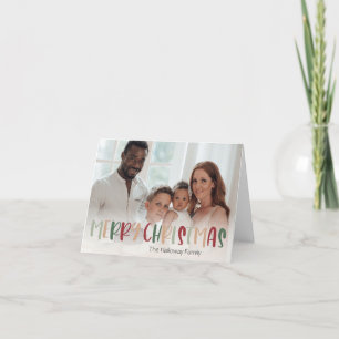 Festive Colorful Christmas Folded Full Photo Holiday Card