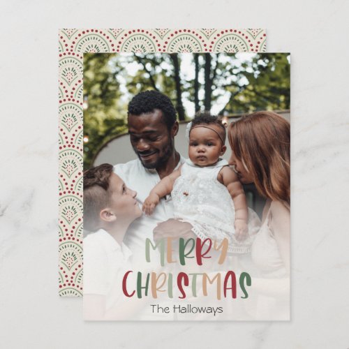 Festive Colorful Christmas Full Vertical Photo Holiday Card