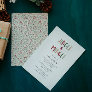 Festive Colorful Christmas Jingle and Mingle Invitation