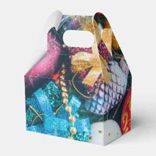 Festive Colorful Christmas Ornaments, Decorations  Favor Boxes