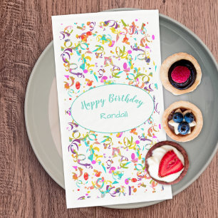 Festive Colorful Confetti  Birthday Celebration Paper Guest Towels