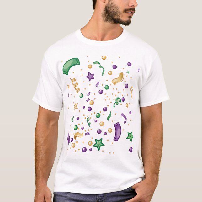 Festive Colorful Confetti Elements T-Shirt (Front)