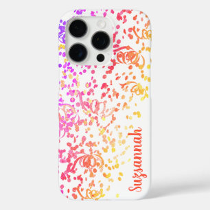 Festive Colorful Confetti Streamers Custom Name iPhone 16 Pro Case