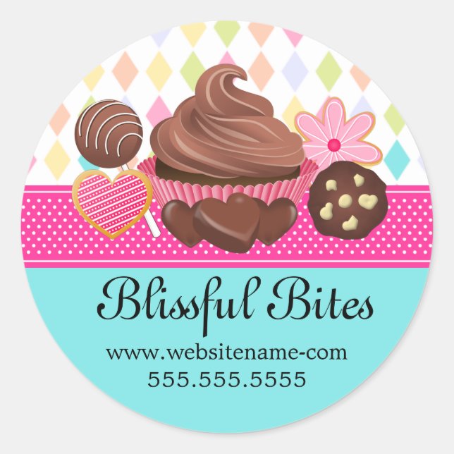 Festive Colorful Cupcake Cake Pops Cookies Seals (Front)