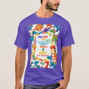 Festive Colorful Dinosaur Birthday Party T-Shirt