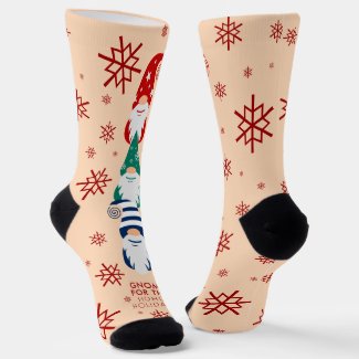 Festive Colorful Funny Christmas Gnomes Snowflakes