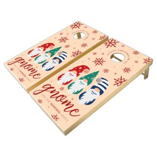 Festive Colorful Funny Gnomes Snowflakes