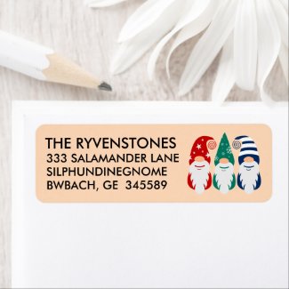 Festive Colorful Funny Gnomes Snowflakes
