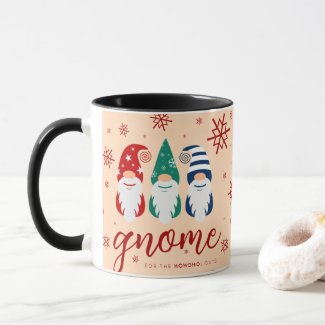 Festive Colorful Funny Gnomes Snowflakes
