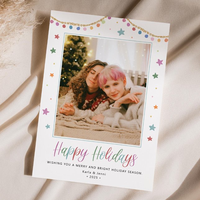 Festive & Colorful Happy Holidays Photo Card (Creator Uploaded)