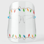 Festive Colorful Holiday Christmas Lights Face Shield (Front)
