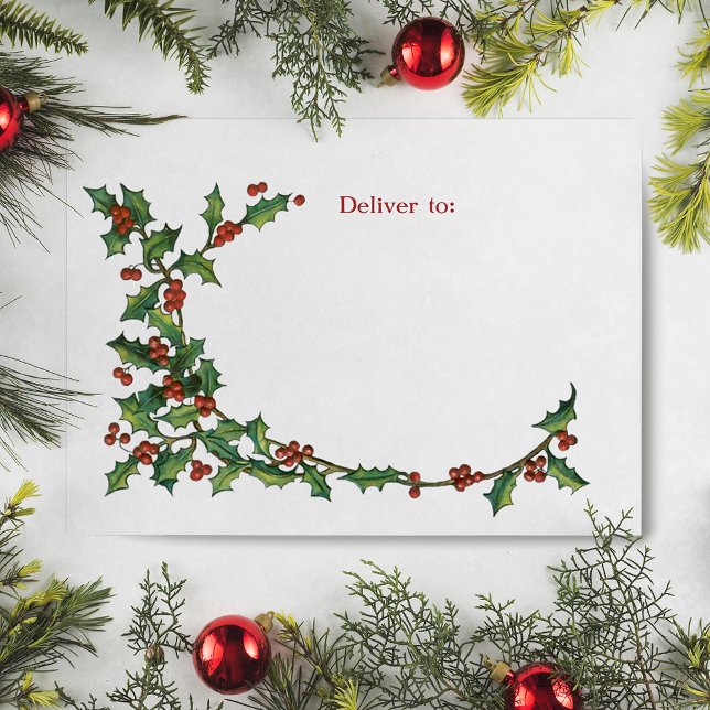 Festive Colorful Holly Border Envelope (Creator Uploaded)