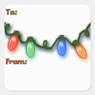 Festive Colorful Italian Holiday Lights Square Sticker