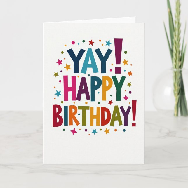 Festive Colorful Letters Card (Front)
