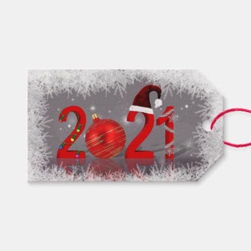 Festive Colorful Merry Christmas New Year 2021 Gift Tags