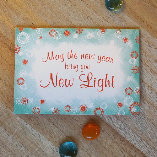 Festive Colorful Orange Cyan Company Christmas Card