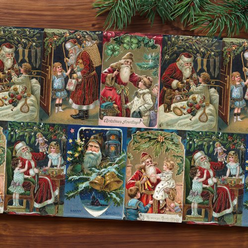 Festive Colorful Ornate Victorian Christmas Cards Tissue Paper