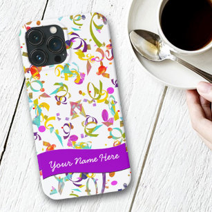 Festive Colorful Party Confetti Toss Over White iPhone 13 Pro Max Case