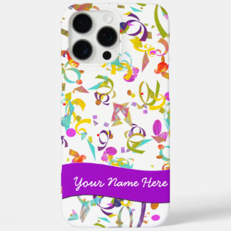 Festive Colorful Party Confetti Toss Over White iPhone 16 Pro Max Case
