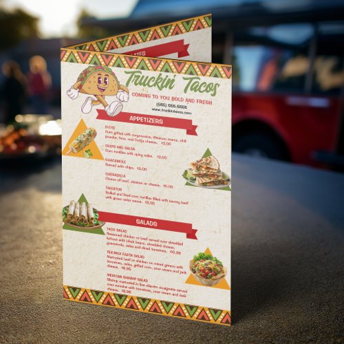 Festive Colorful Taco Truck Menu