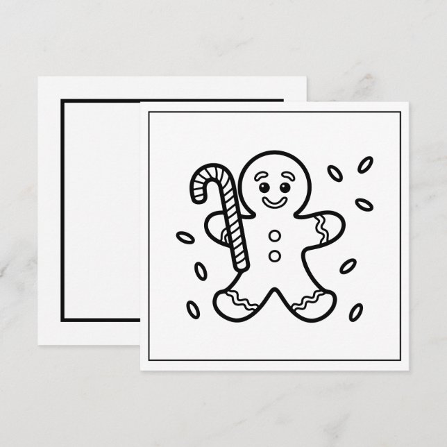 Festive coloring lovers Christmas gingerbread Holiday Card (Front/Back)