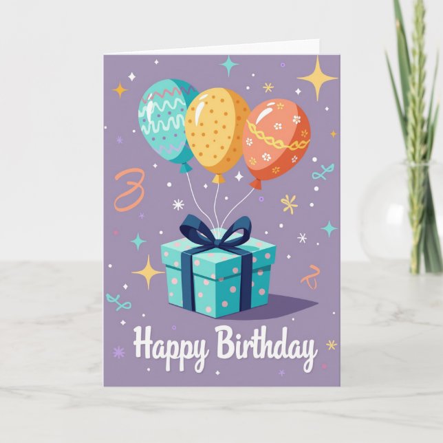 Festive Colors Birthday Card (Front)