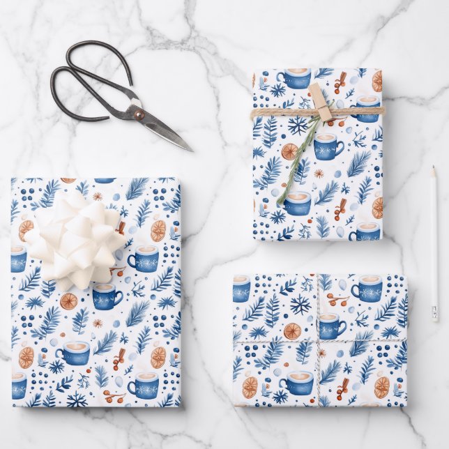 Festive Comfy Christmas tiled pattern  Wrapping Paper Sheets (Front)