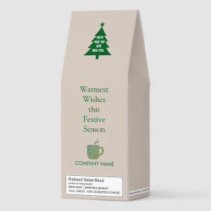 Festive Company Favor Name Quote Logo QR Code Roasted Coffee